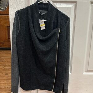 INC International Concepts Women's Gray Waffled Cardigan Sweater